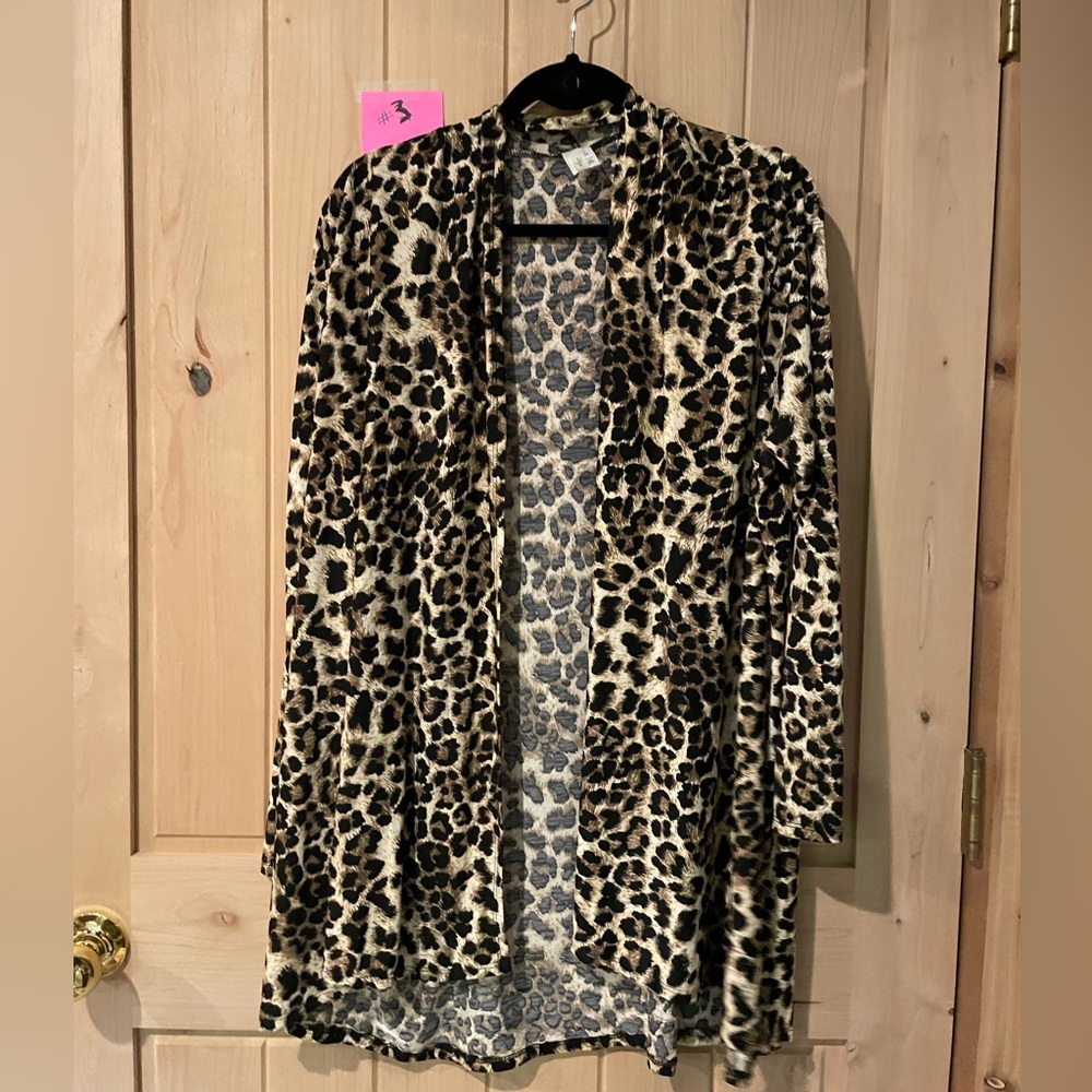 Lilypad 3X Leopard Print Women's Cardigan